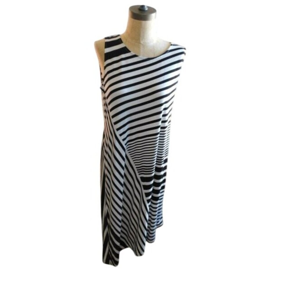 Chico's Size M Medium (1)  Striped Slinky Stretchy Dress